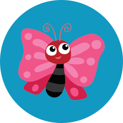 Grafika przedstawia motylka